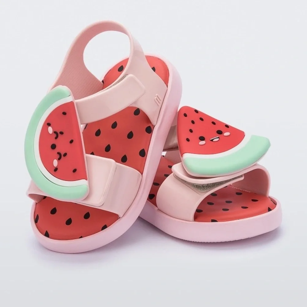 NWT MINI MELISSA Mini Jump Fruitland Watermelon Baby Sandals Size 7T - Picture 3 of 9
